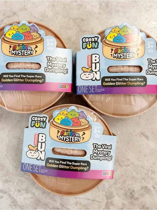 VIRAL Crazy Fun Rainbow Mystery Dumplings Squishy Fidget Toys Lot Of 3 - Picture 1 of 1